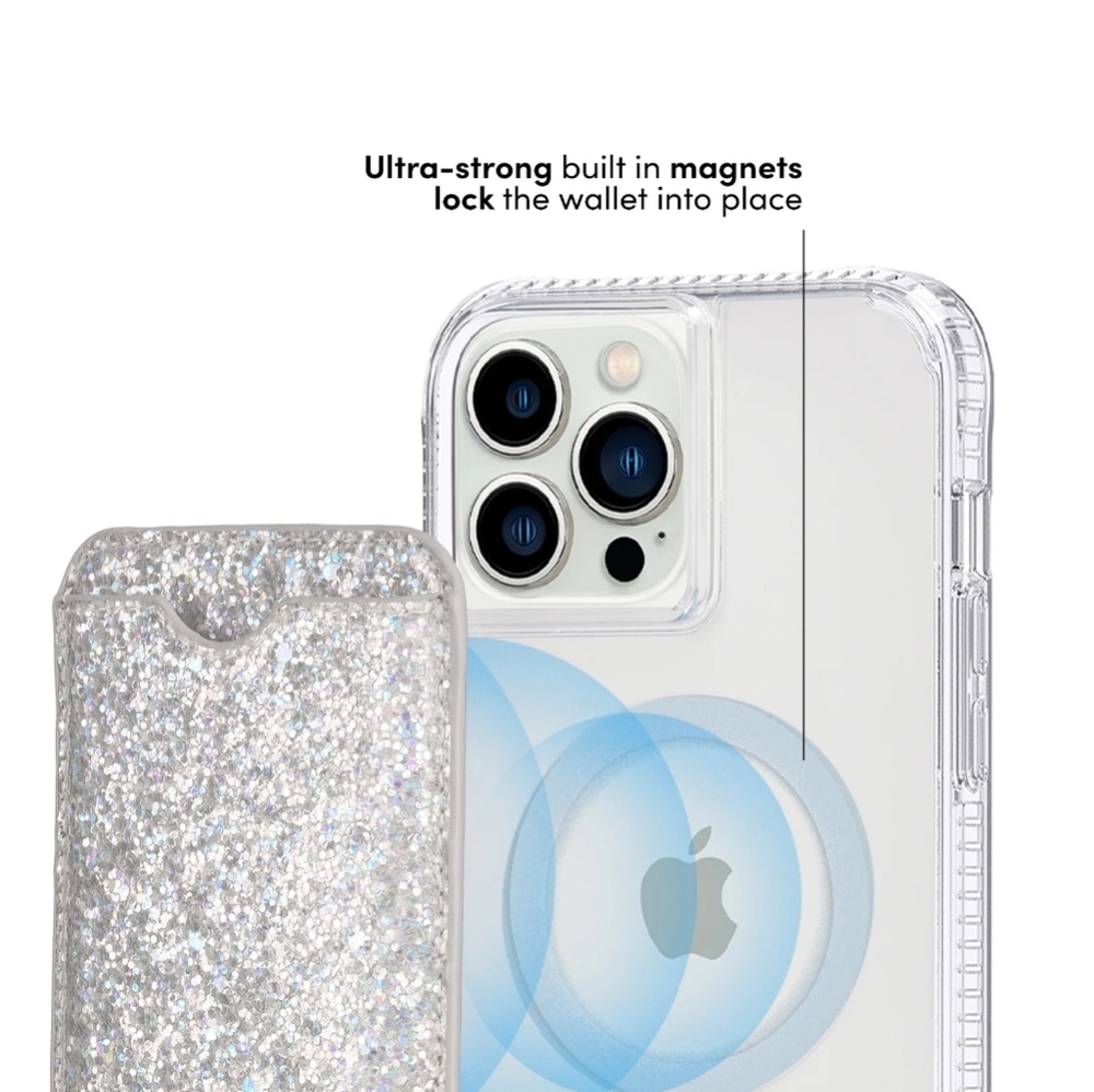 Case•Mate Magnetic Card Holder for iPhone or MagSafe compatible Case in Sparkle - Picture 4 of 8